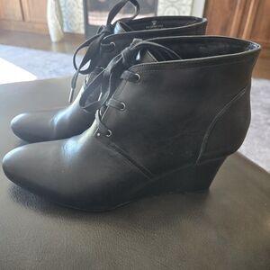 Ralph Lauren Black Wedge Ankle Boots